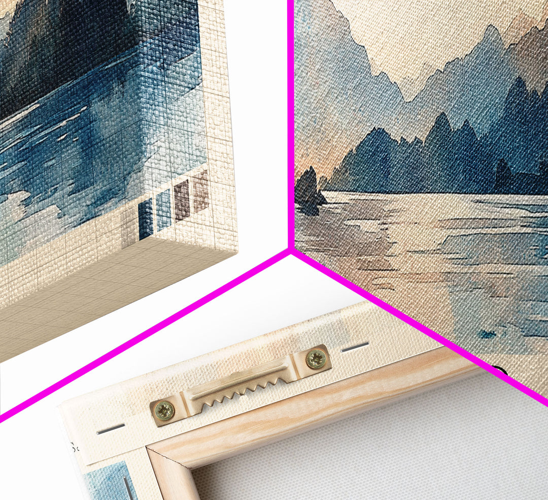 Gardner Bay, Ecuador Watercolor Print, Vacation Gift, Ecuador Wall Art, Beach Painting, Beach Decor, Large Wall Art, Wood Frame Art