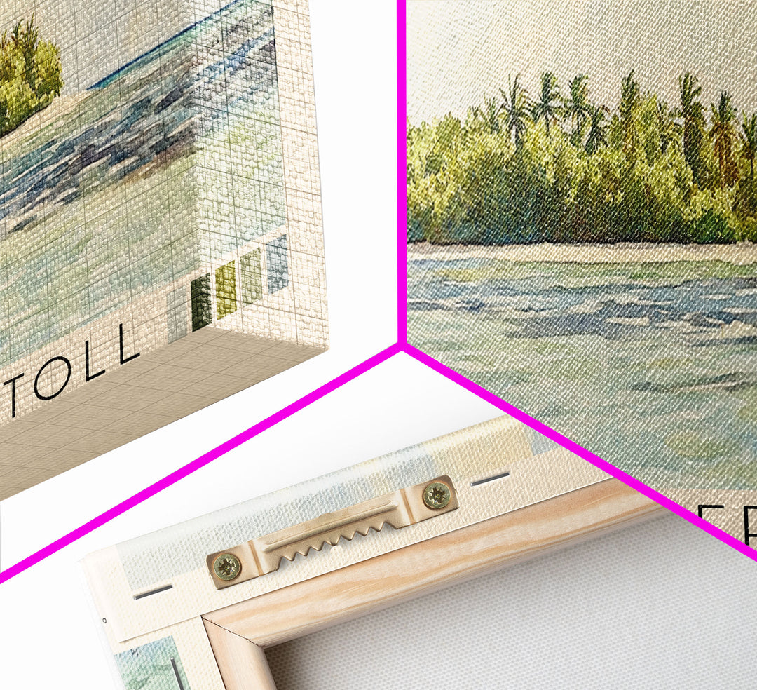 Glover’s Reef Atoll, Belize Watercolor Beach Print, Vacation Gift, Belize Wall Art, Beach Painting, Beach Decor, Beach Painting