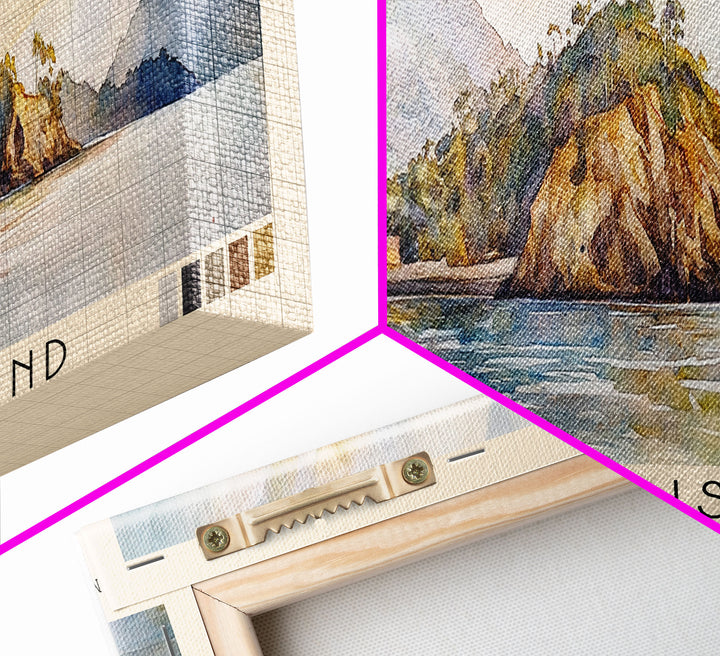 Gorgona Island, Colombia Watercolor Print, Vacation Gift, Colombia Wall Art, Beach Painting, Beach Decor, Large Wall Art, Wood Frame Art