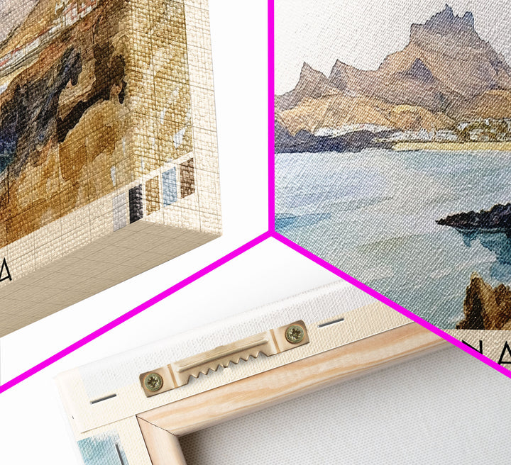 Gran Canaria, Spain Watercolor Beach Print, Vacation Gift, Spain Wall Art, Beach Painting, Beach Decor, Beach Painting