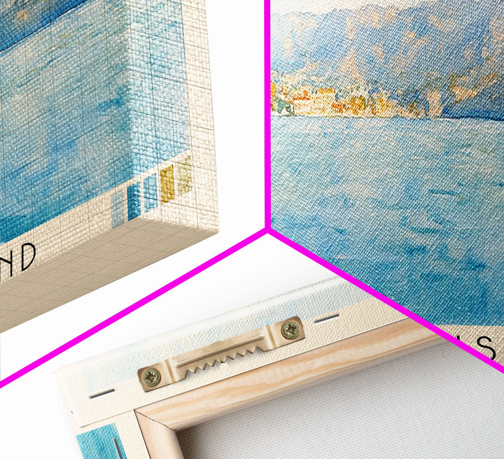 Granada Island, Granada Watercolor Print, Vacation Gift, Granada Wall Art, Beach Painting, Beach Decor, Large Wall Art, Wood Frame Art