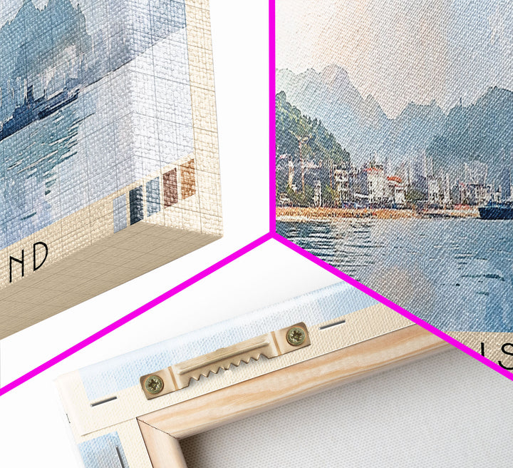 Gulangyu Island, China Watercolor Beach Print, Vacation Gift, China Wall Art, Beach Painting, Beach Decor, Beach Painting