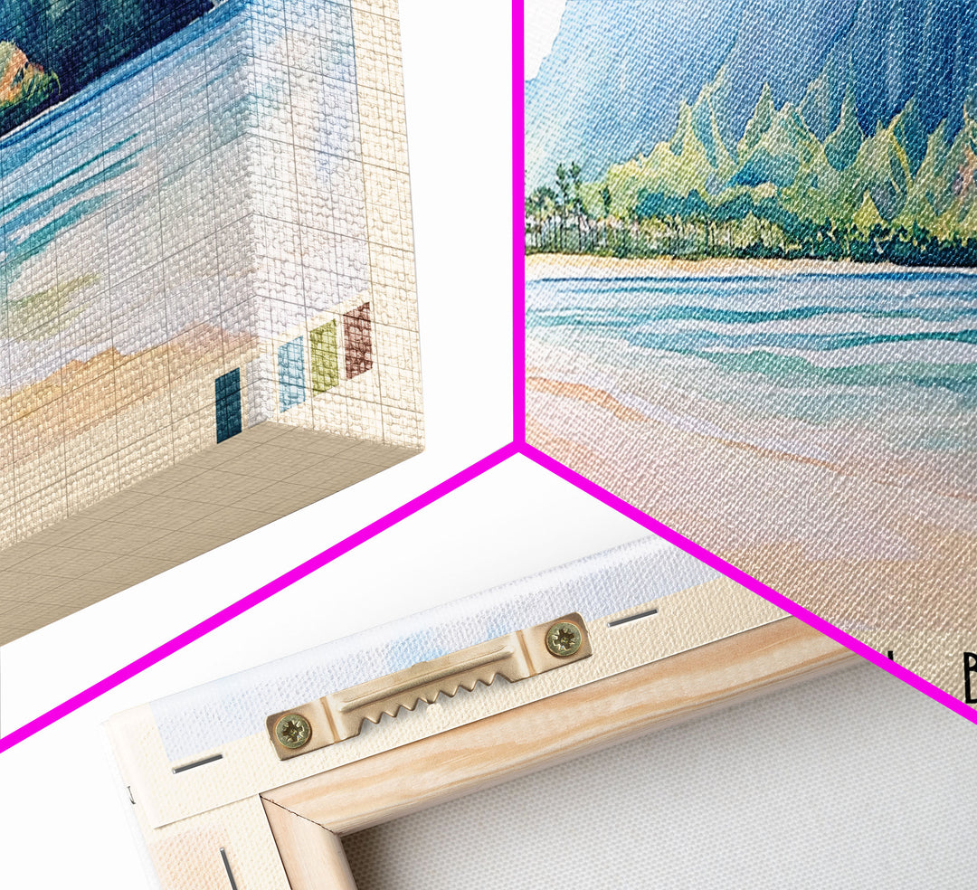 Hanalei Bay, Hawaii Watercolor Print, Vacation Gift, Hawaii Wall Art, Vacation Wall Art, Vacatation Memories, Beach Decor, Beach Or Lakehouse Art