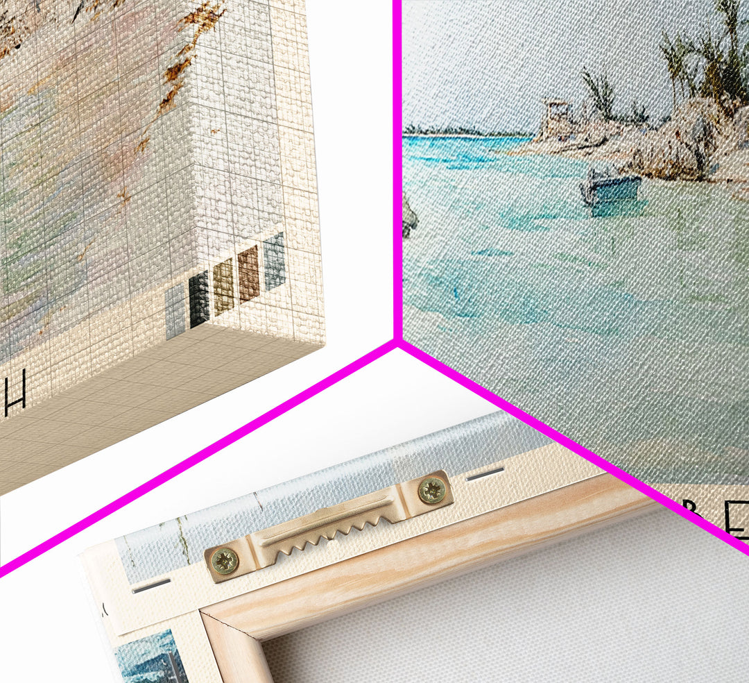 Harbor Beach, Bahamas Watercolor Beach Print, Vacation Gift, Bahamas Wall Art, Beach Painting, Beach Decor, Beach Painting