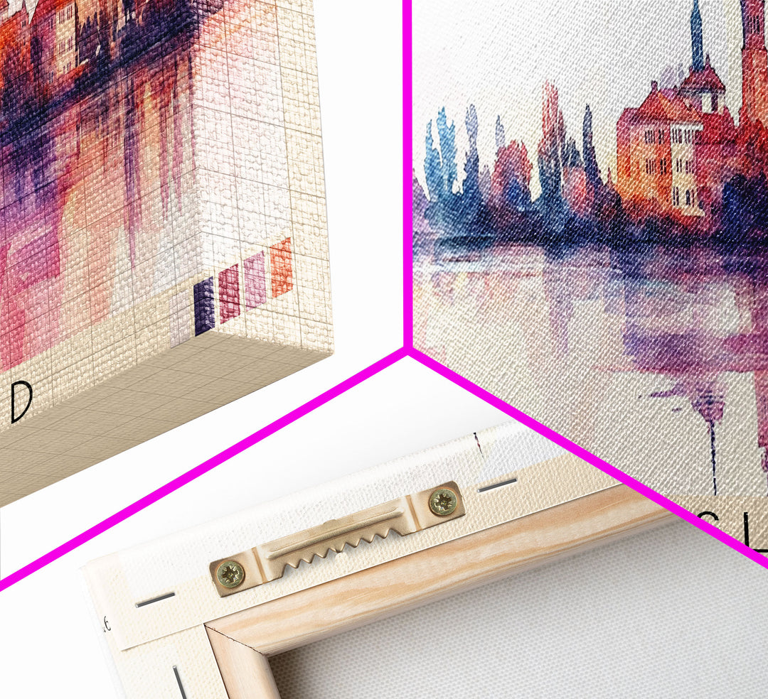 Herren Island, Germany Watercolor Print, Vacation Gift, Germany Wall Art, Beach Painting, Beach Decor, Large Wall Art, Wood Frame Art