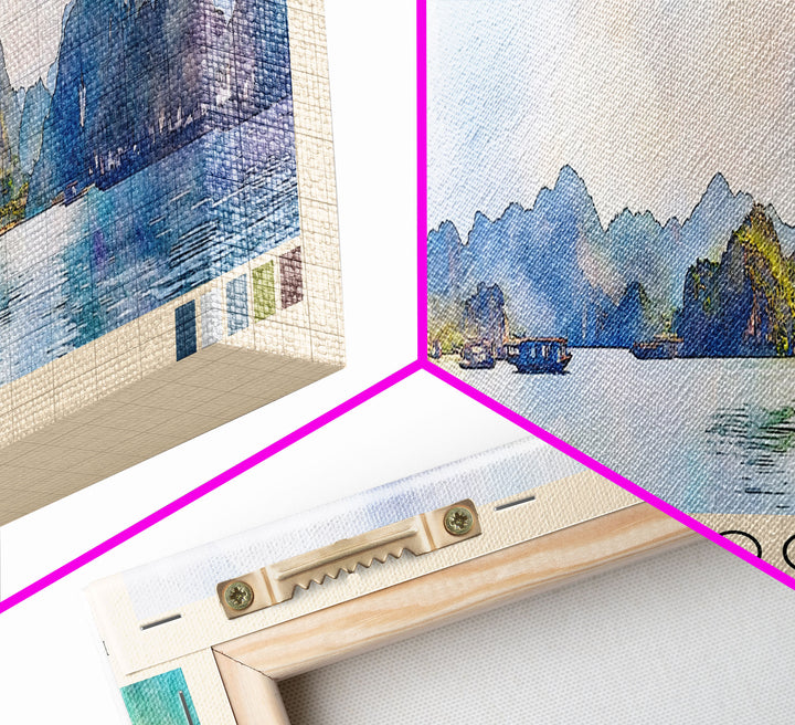 Ho Coc, Vietnam Watercolor Print, Vacation Gift, Vietnam Wall Art, Beach Painting, Beach Decor, Large Wall Art, Wood Frame Art