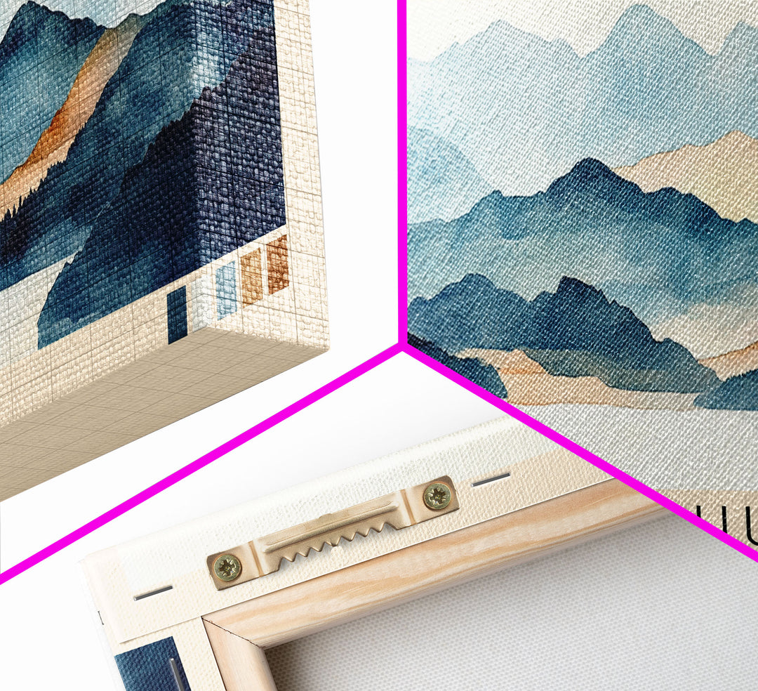 Honshu, Japan Watercolor Print, Vacation Gift, Japan Wall Art, Beach Painting, Beach Decor, Large Wall Art, Wood Frame Art