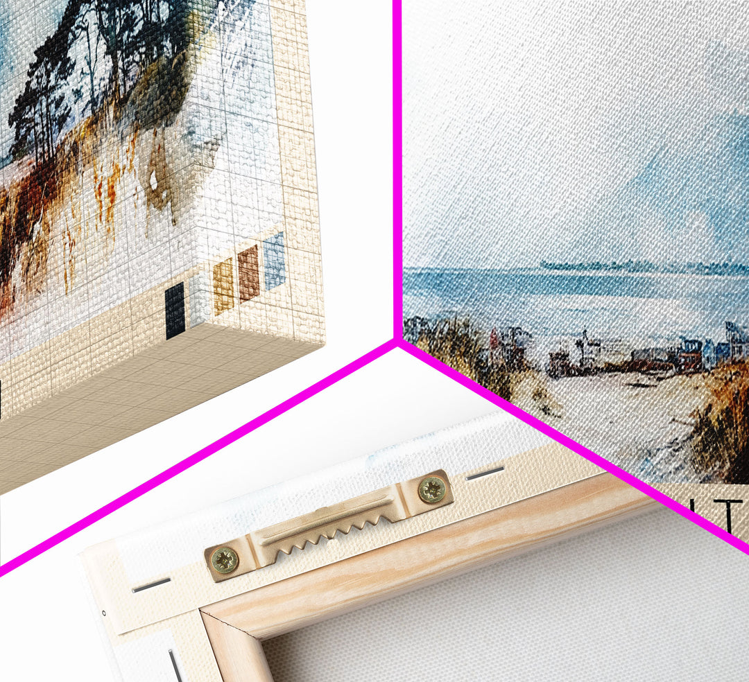 Hunstanton, United Kingdom Watercolor Print, Vacation Gift, United Kingdom Wall Art, Beach Painting, Beach Decor, Beach Or Lakehouse Art