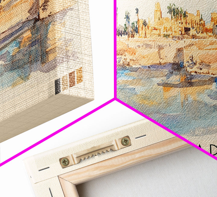 Hurghada, Egypt Watercolor Beach Print, Vacation Gift, Egypt Wall Art, Beach Painting, Beach Decor, Beach Painting