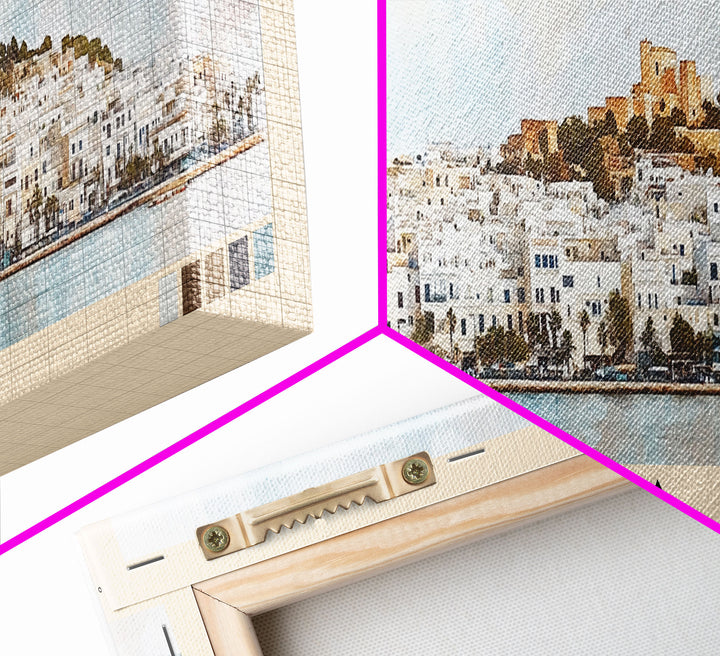 Ibiza, Spain Watercolor Print, Vacation Gift, Spain Wall Art, Beach Painting, Beach Decor, Beach Or Lakehouse Art