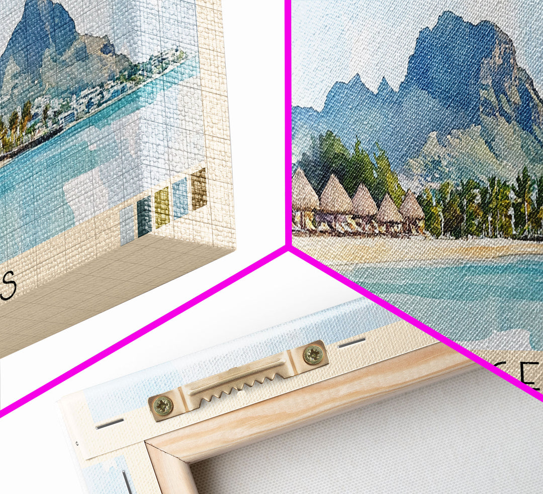 Ile aux Cerfs, Mauritius Watercolor Print, Vacation Gift, Mauritius Wall Art, Vacation Wall Art, Vacatation Memories, Beach Decor, Beach Or Lakehouse Art