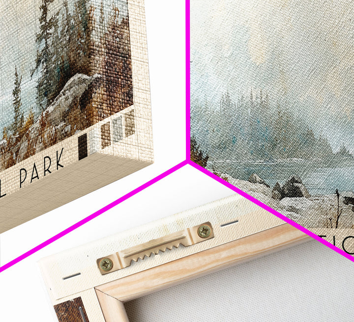 Isle Royale National Park, Michigan Watercolor Print, Vacation Gift, Michigan Wall Art, Beach Painting, Beach Decor, Large Wall Art, Wood Frame Art