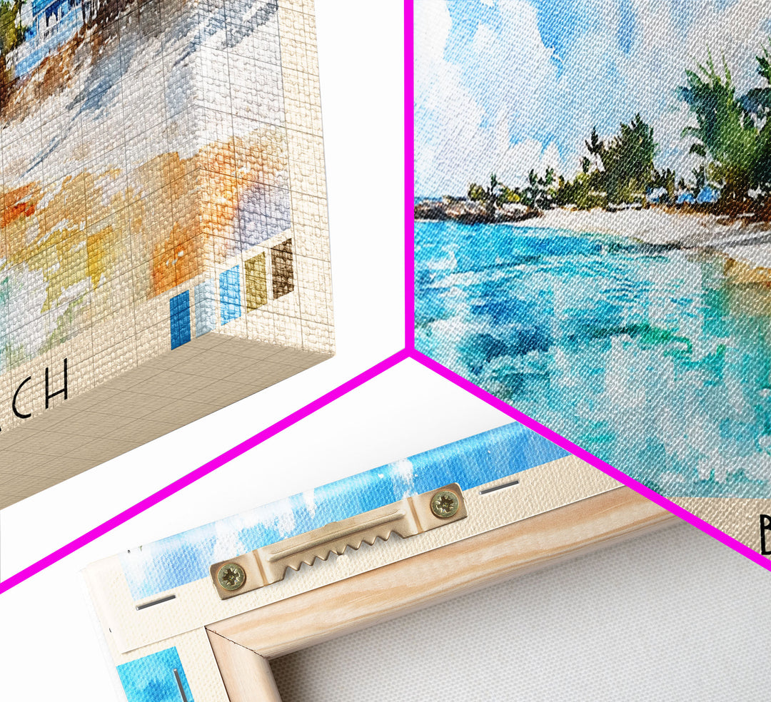 Junkanoo Beach, Bahamas Watercolor Print, Vacation Gift, Bahamas Wall Art, Beach Painting, Beach Decor, Beach Or Lakehouse Art