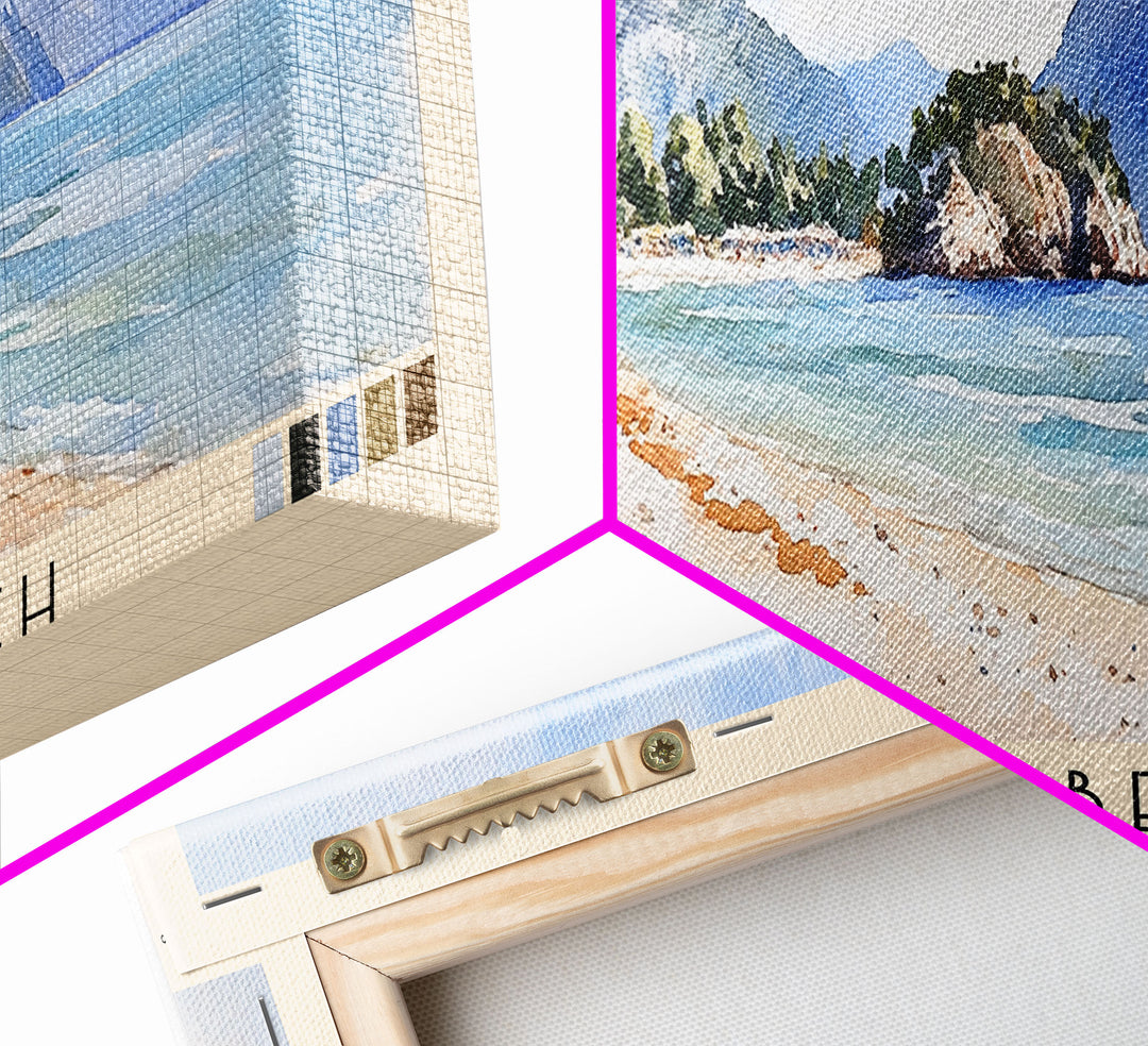 Kaputaş Beach, Turkey Watercolor Beach Print, Vacation Gift, Turkey Wall Art, Beach Painting, Beach Decor, Beach Painting
