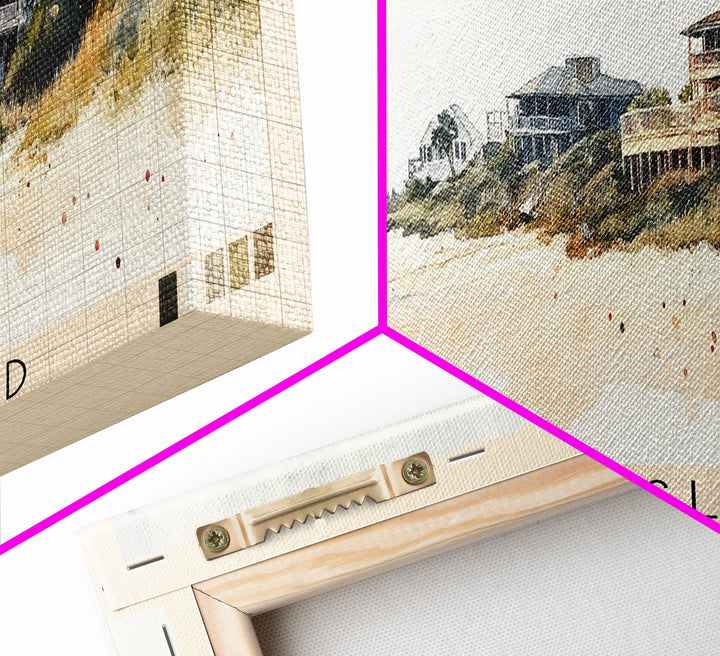 Kiawah Island, South Carolina Watercolor Print, Vacation Gift, South Carolina Wall Art, Beach Painting, Beach Decor, Large Wall Art, Wood Frame Art