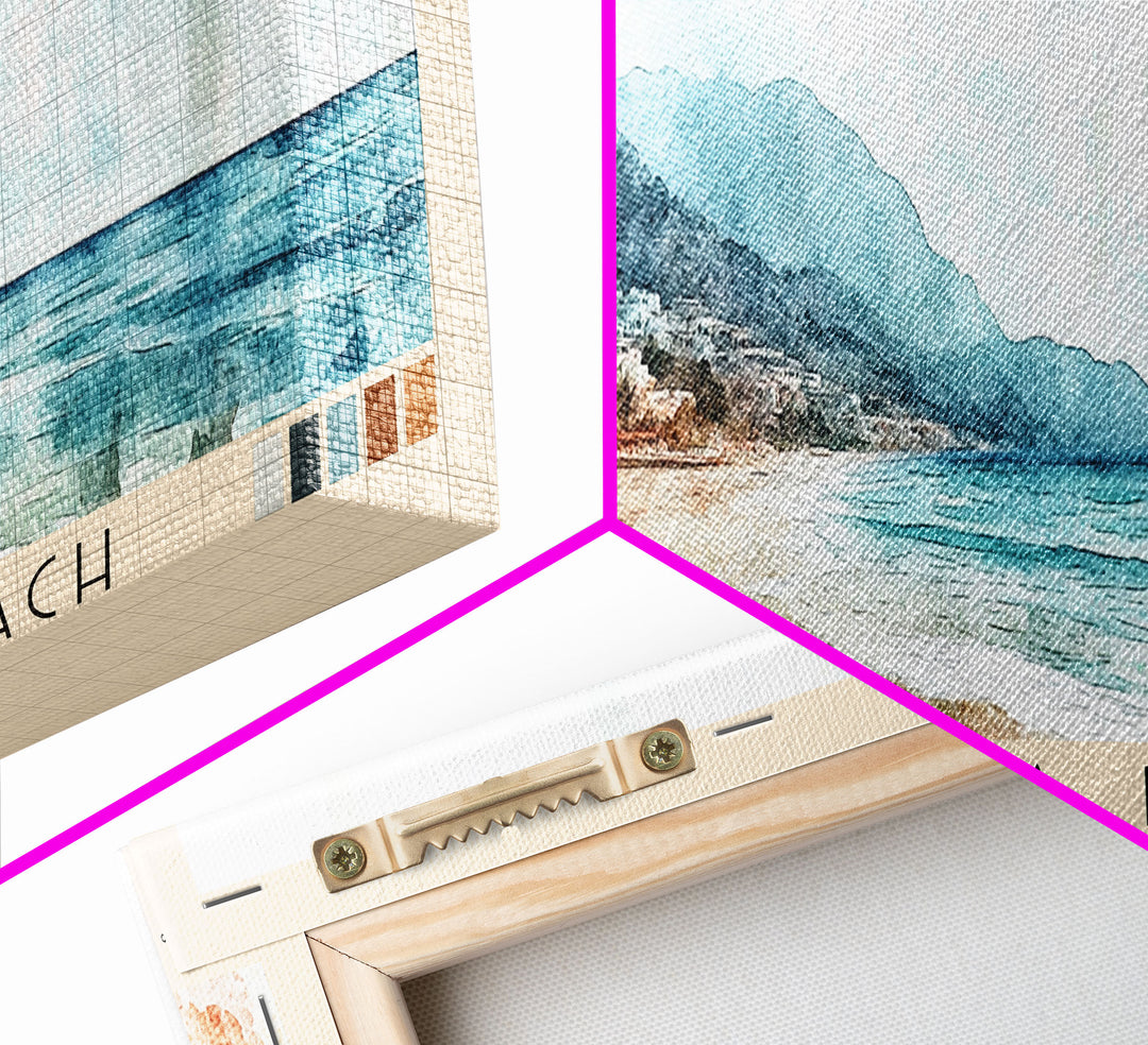 Kleopatra Beach, Turkey Watercolor Print, Vacation Gift, Turkey Wall Art, Vacation Wall Art, Vacatation Memories, Beach Decor, Beach Or Lakehouse Art