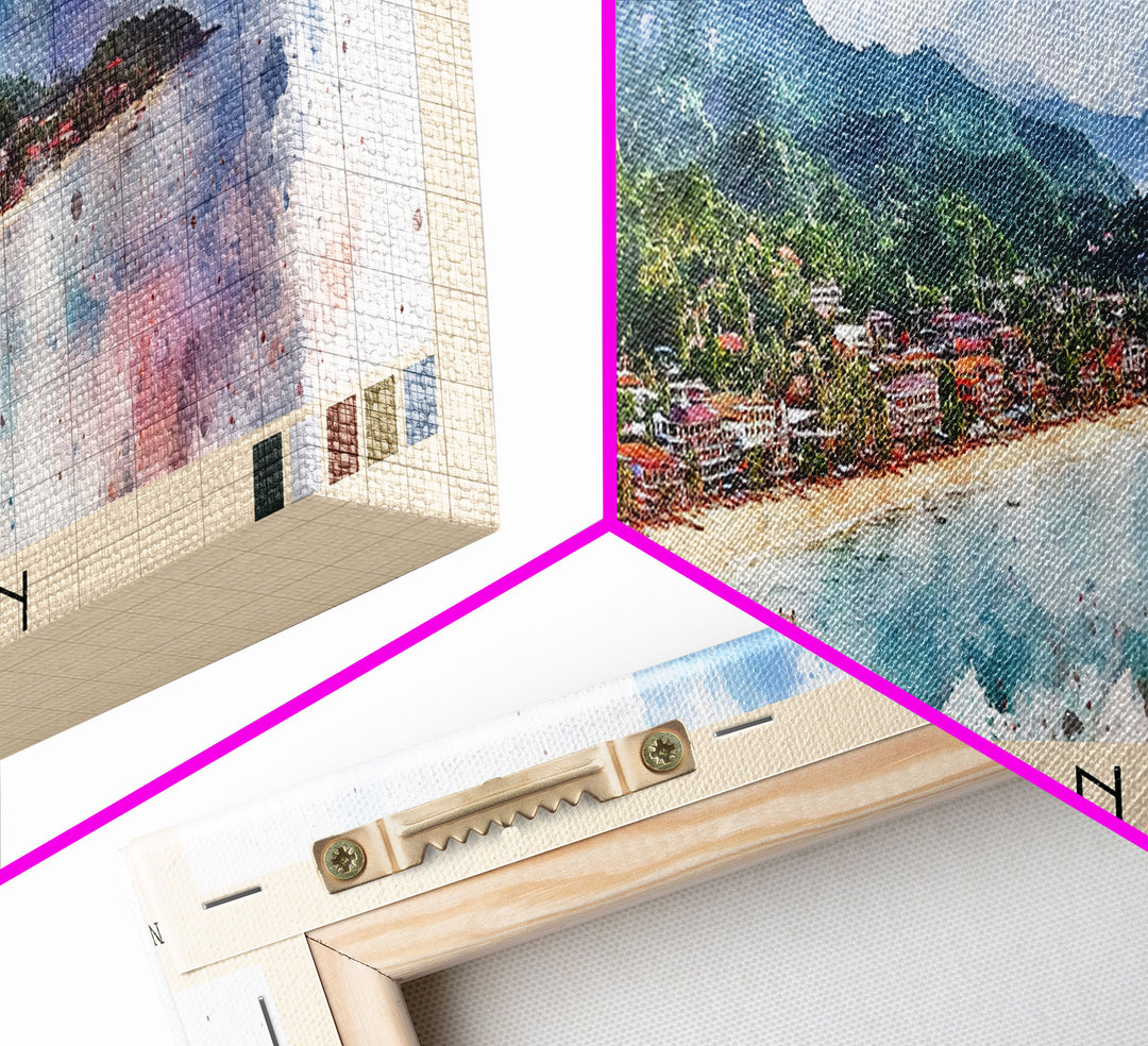 Koh Phangan, Thailand Watercolor Print, Vacation Gift, Thailand Wall Art, Beach Painting, Beach Decor, Beach Or Lakehouse Art