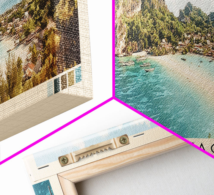 Koh Tao, Thailand Watercolor Print, Vacation Gift, Thailand Wall Art, Beach Painting, Beach Decor, Large Wall Art, Wood Frame Art