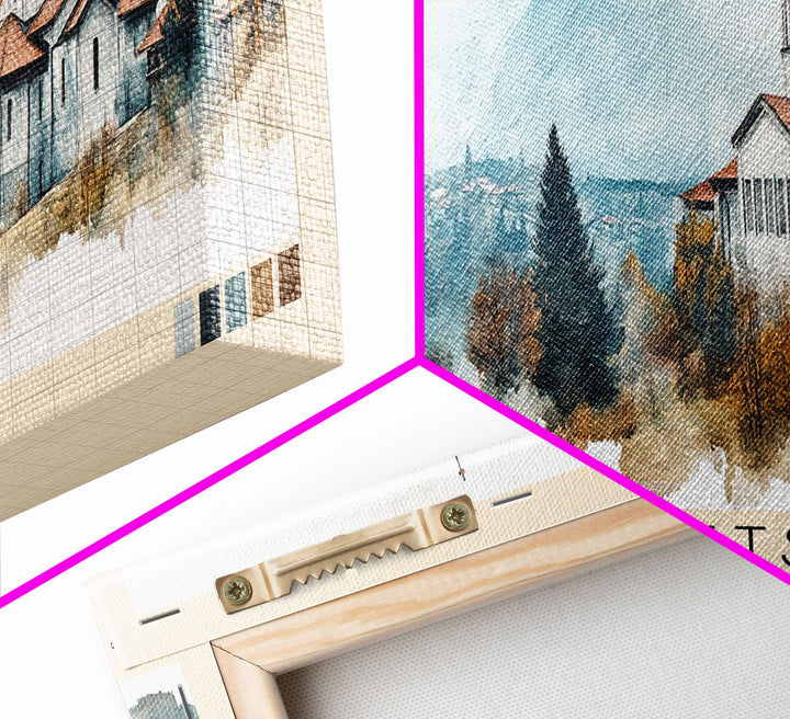 Krapets, Bulgaria Watercolor Print, Vacation Gift, Bulgaria Wall Art, Beach Painting, Beach Decor, Beach Or Lakehouse Art