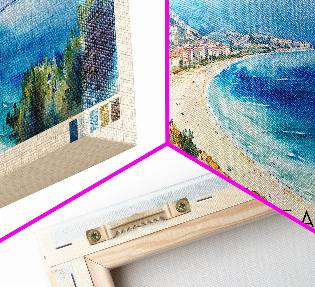 Lara Beach, Turkey Watercolor Print, Vacation Gift, Turkey Wall Art, Beach Painting, Beach Decor, Beach Or Lakehouse Art