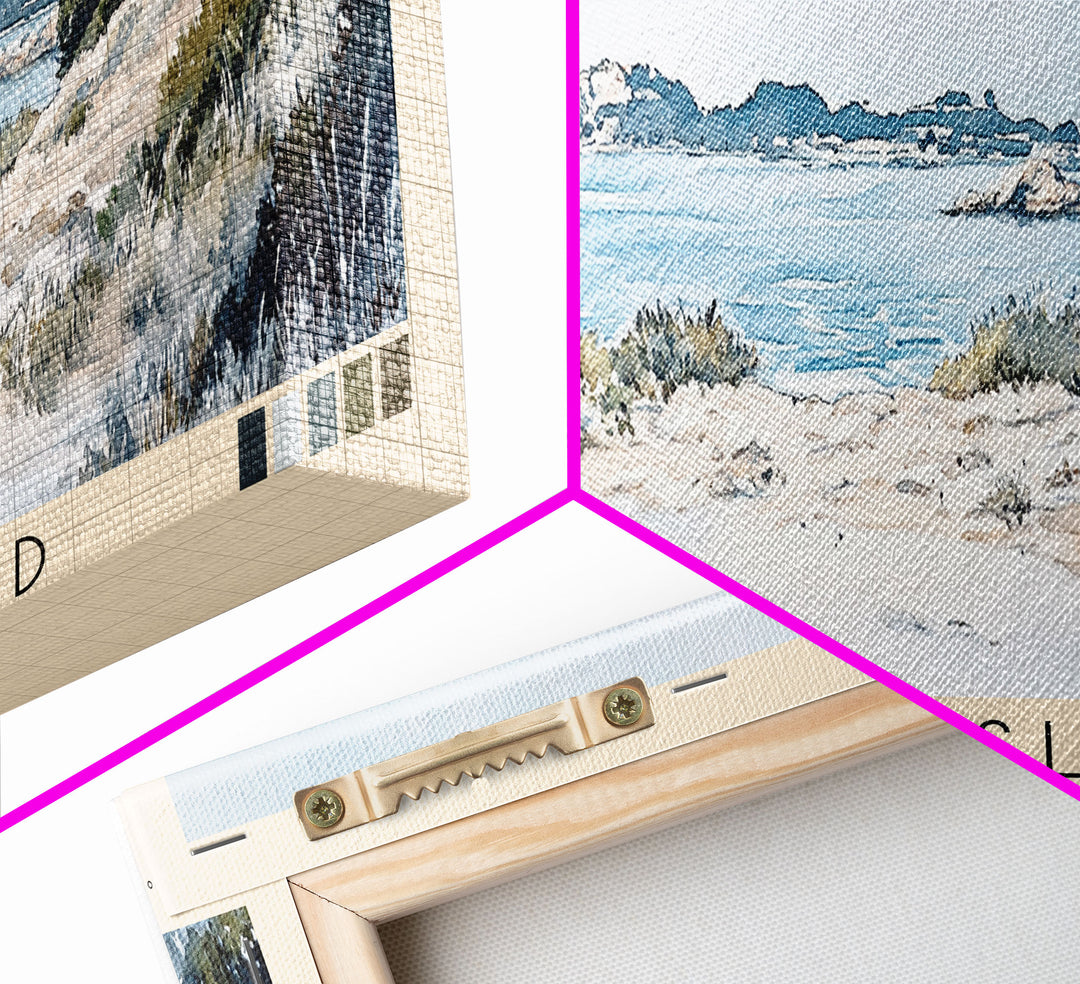 Levant Island, France Watercolor Beach Print, Vacation Gift, France Wall Art, Beach Painting, Beach Decor, Beach Painting