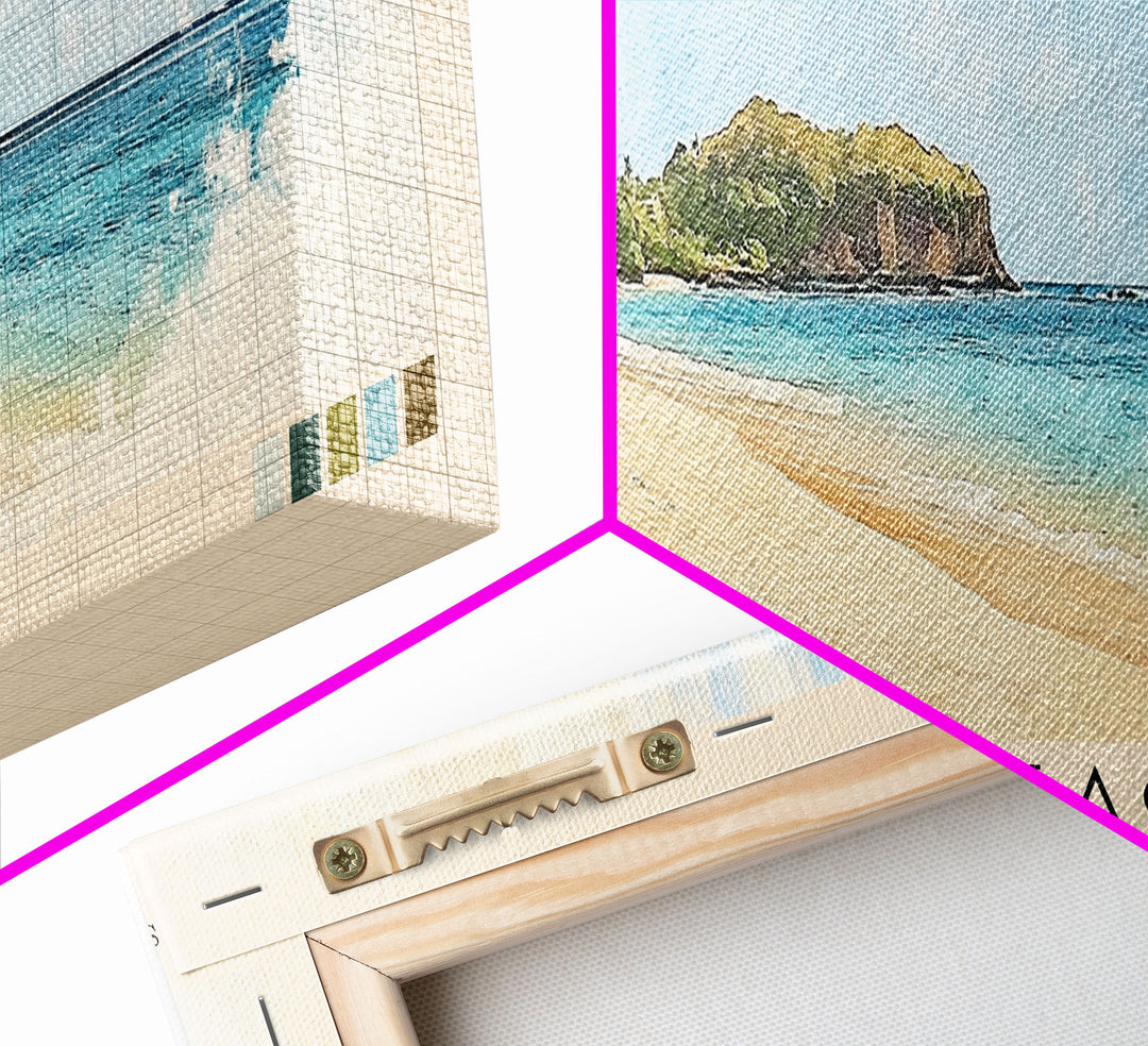 Liku Beach, Fiji Watercolor Print, Vacation Gift, Fiji Wall Art, Beach Painting, Beach Decor, Beach Or Lakehouse Art