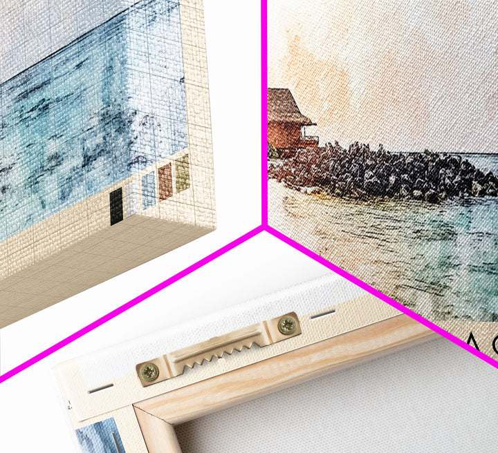 Lily Beach, Maldives Watercolor Beach Print, Vacation Gift, Maldives Wall Art, Beach Painting, Beach Decor, Beach Painting