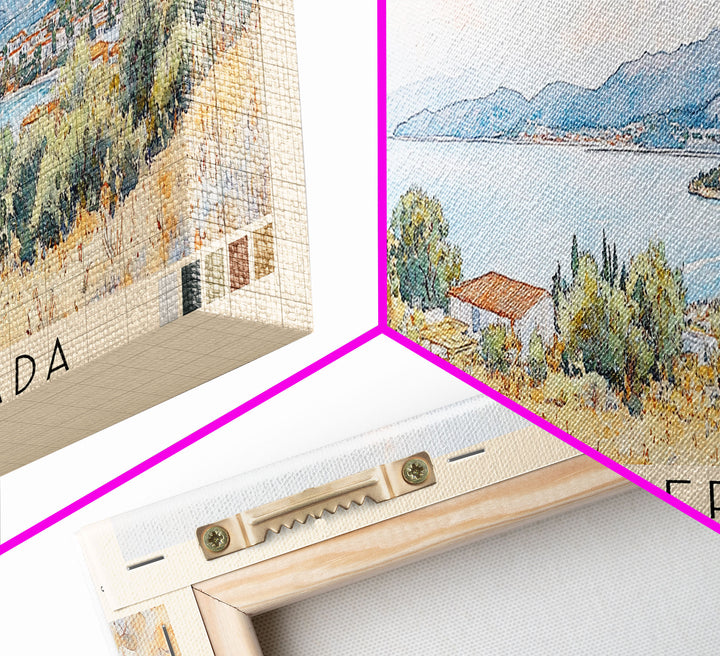 Léucade/Lefkada, Greece Watercolor Print, Vacation Gift, Greece Wall Art, Beach Painting, Beach Decor, Beach Or Lakehouse Art