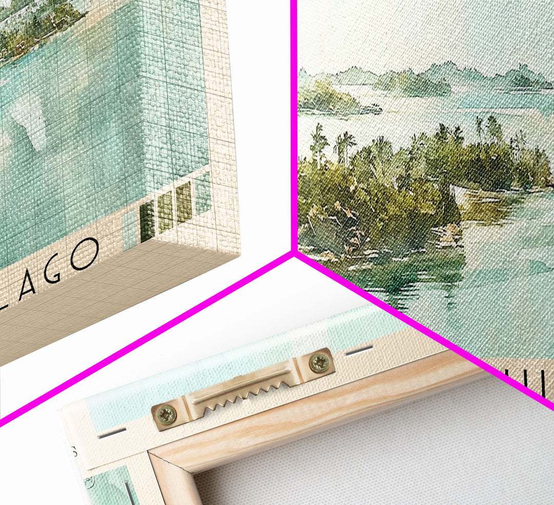 Marajó Archipelago, Brazil Watercolor Print, Vacation Gift, Brazil Wall Art, Beach Painting, Beach Decor, Large Wall Art, Wood Frame Art