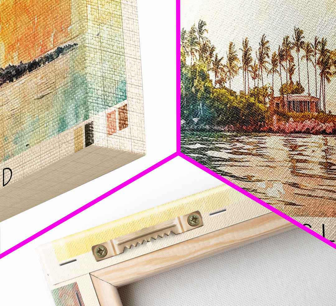 Marco Island, Florida Watercolor Print, Vacation Gift, Florida Wall Art, Beach Painting, Beach Decor, Beach Or Lakehouse Art