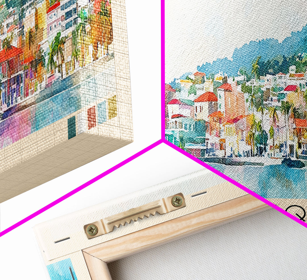 Martinique, France Watercolor Print, Vacation Gift, France Wall Art, Vacation Wall Art, Vacatation Memories, Beach Decor, Beach Or Lakehouse Art