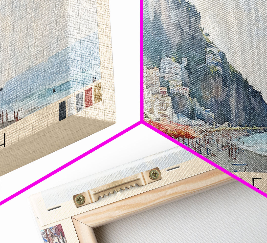 Minori Beach, Italy Watercolor Beach Print, Vacation Gift, Italy Wall Art, Beach Painting, Beach Decor, Beach Painting