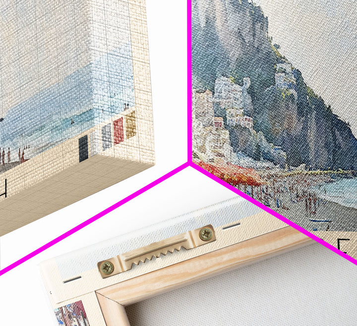 Minori Beach, Italy Watercolor Beach Print, Vacation Gift, Italy Wall Art, Beach Painting, Beach Decor, Beach Painting