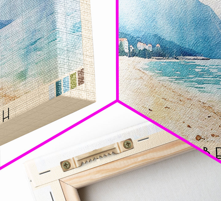 Mogren Beach, Montenegro Watercolor Beach Print, Vacation Gift, Montenegro Wall Art, Beach Painting, Beach Decor, Beach Painting