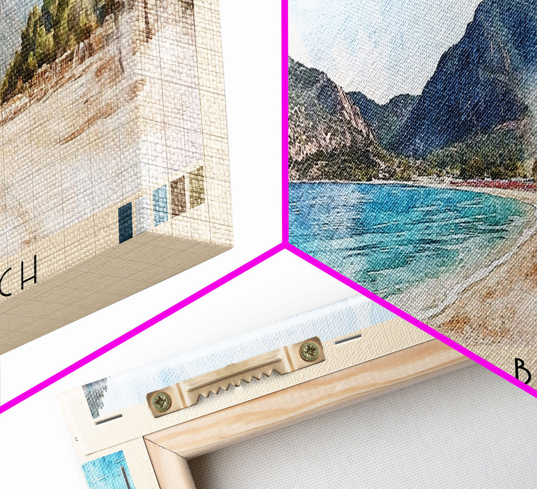 Oludeniz Beach, Turkey Watercolor Beach Print, Vacation Gift, Turkey Wall Art, Beach Painting, Beach Decor, Beach Painting