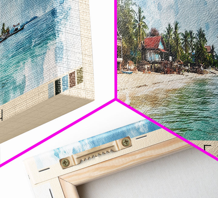 Otres Beach, Cambodia Watercolor Print, Vacation Gift, Cambodia Wall Art, Vacation Wall Art, Vacatation Memories, Beach Decor, Beach Or Lakehouse Art