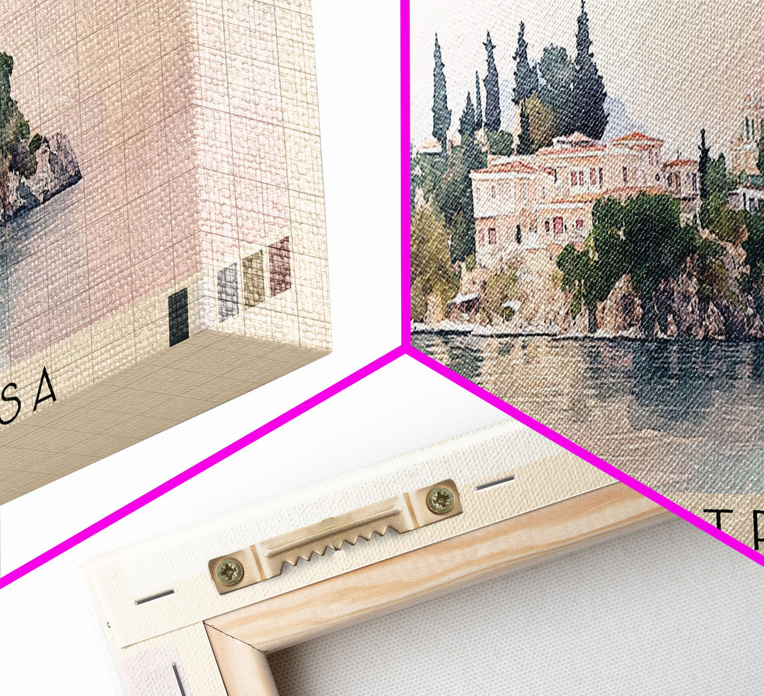 Paleokastritsa, Greece Watercolor Print, Vacation Gift, Greece Wall Art, Beach Painting, Beach Decor, Beach Or Lakehouse Art