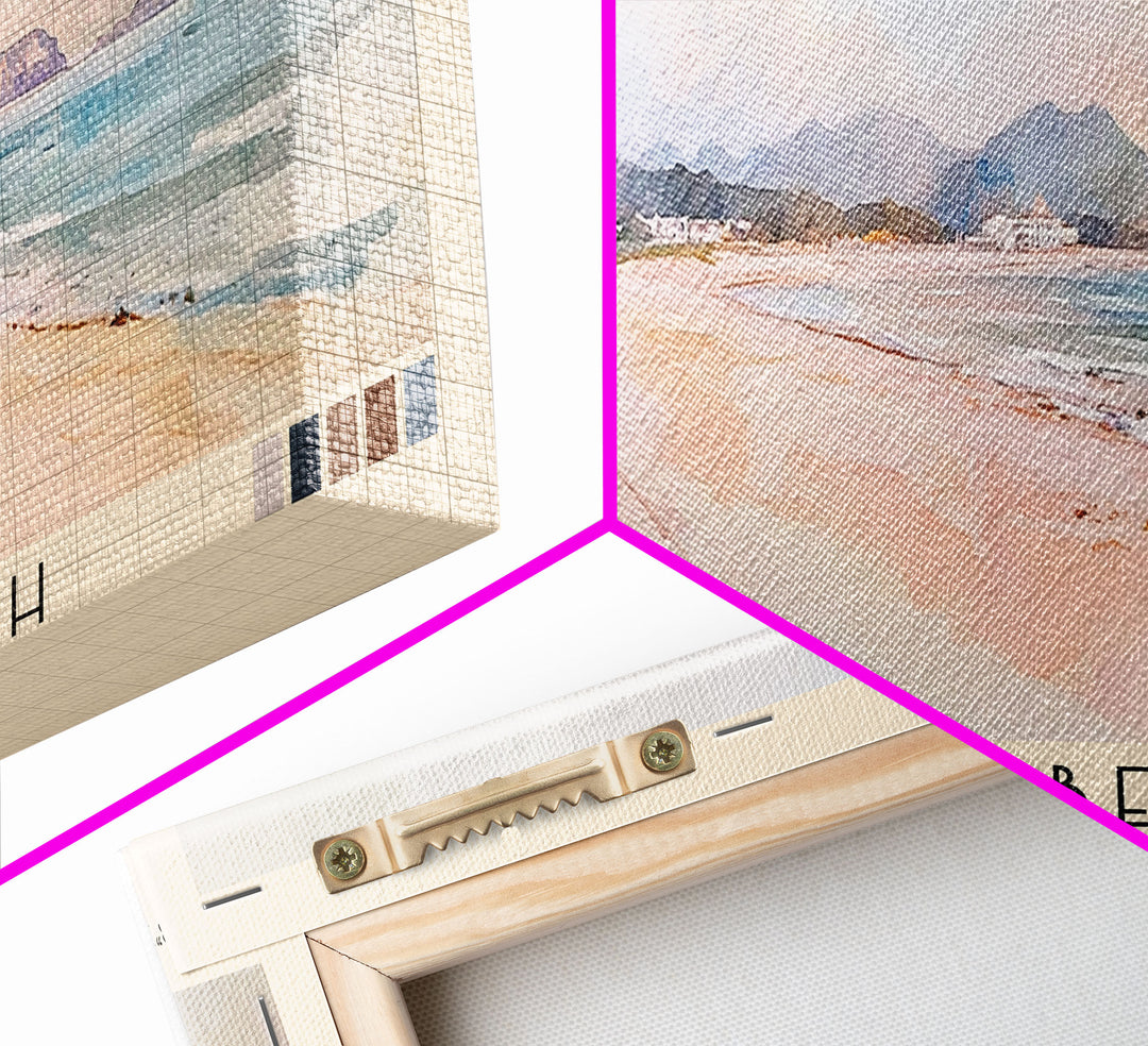 Paloma Beach, France Watercolor Print, Vacation Gift, France Wall Art, Vacation Wall Art, Vacatation Memories, Beach Decor, Beach Or Lakehouse Art