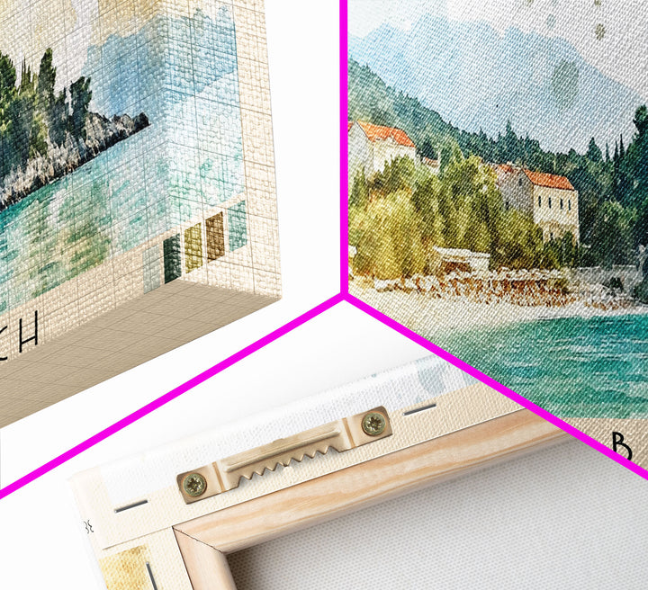Paradise Beach, Croatia Watercolor Print, Vacation Gift, Croatia Wall Art, Vacation Wall Art, Vacatation Memories, Beach Decor, Beach Or Lakehouse Art
