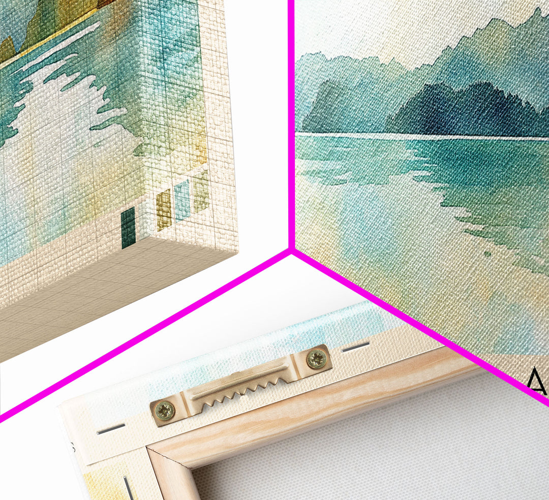 Pitt Island, New Zealand Watercolor Beach Print, Vacation Gift, New Zealand Wall Art, Framed Canvas Print, Framed Beach Painting