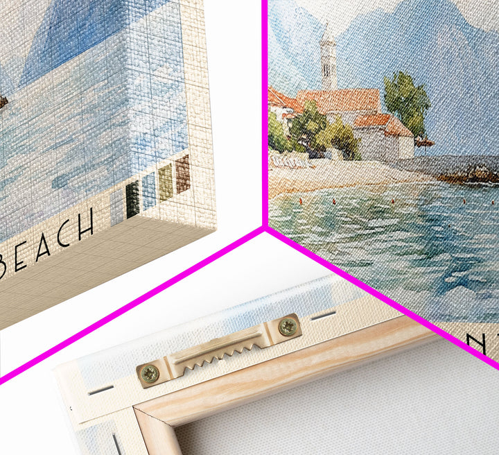 Plavi Horizonti Beach, Montenegro Watercolor Print, Vacation Gift, Montenegro Wall Art, Vacation Wall Art, Vacatation Memories, Beach Decor, Beach Or Lakehouse Art