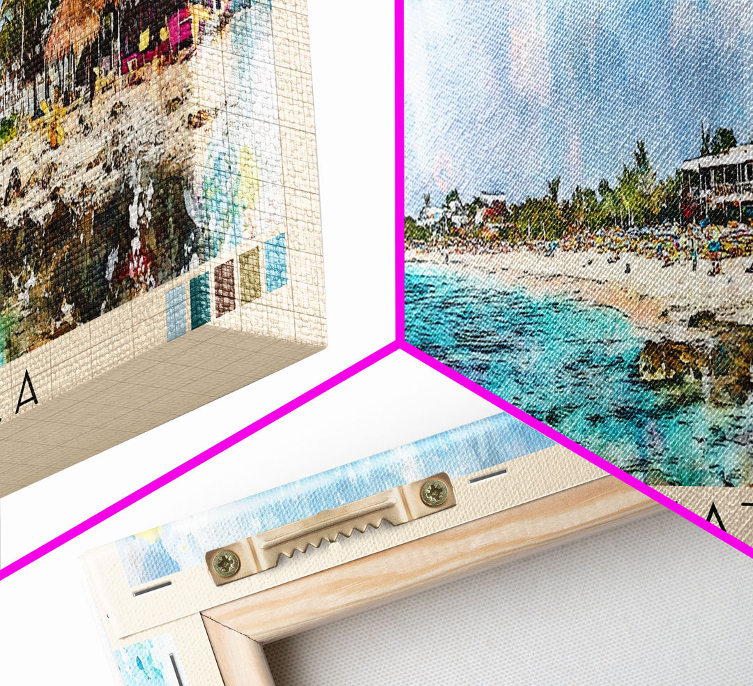 Playa Zicatela, Mexico Watercolor Print, Vacation Gift, Mexico Wall Art, Vacation Wall Art, Vacatation Memories, Beach Decor, Beach Or Lakehouse Art