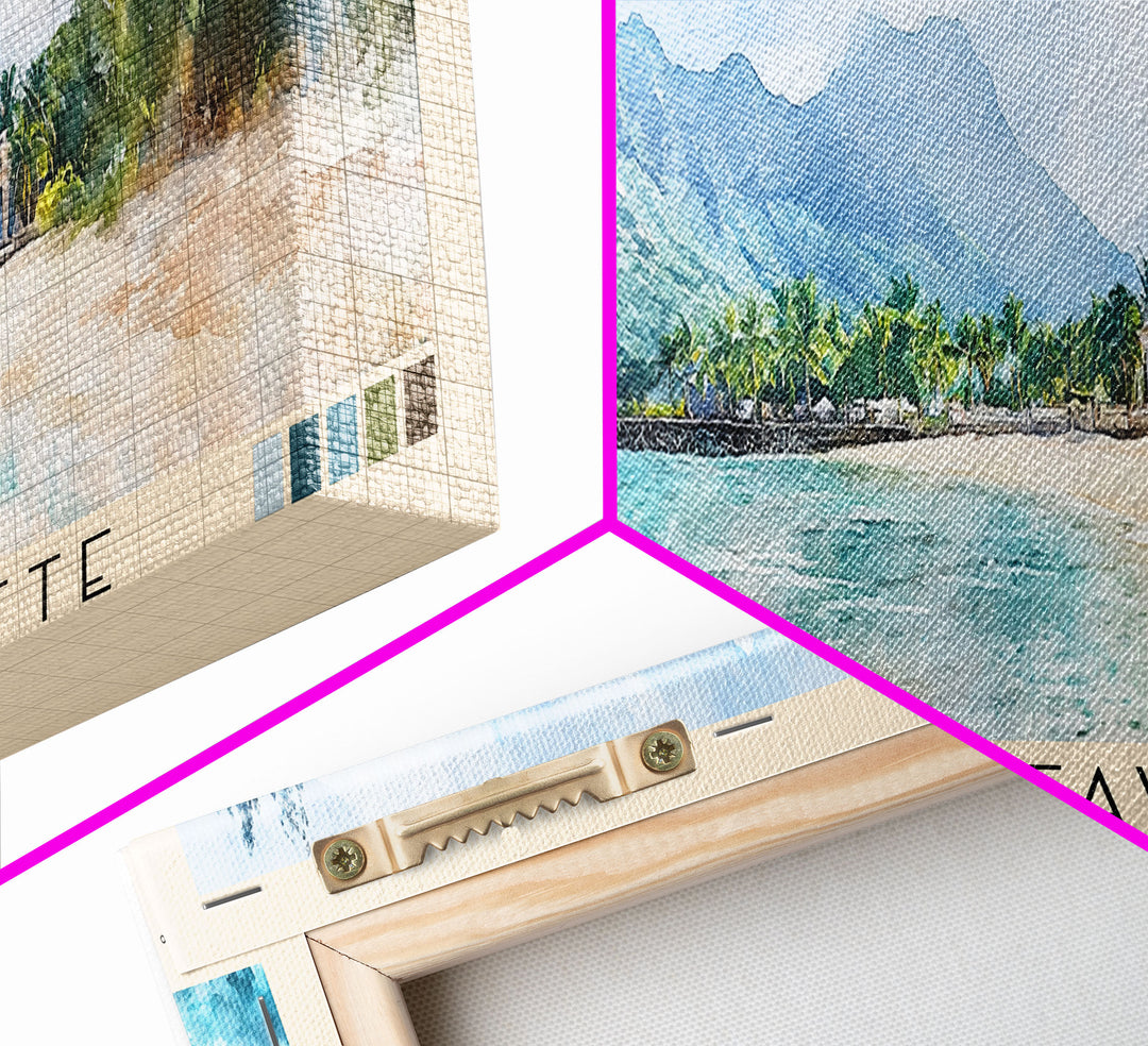 Poste Lafayette, Mauritius Watercolor Print, Vacation Gift, Mauritius Wall Art, Vacation Wall Art, Vacatation Memories, Beach Decor, Beach Or Lakehouse Art