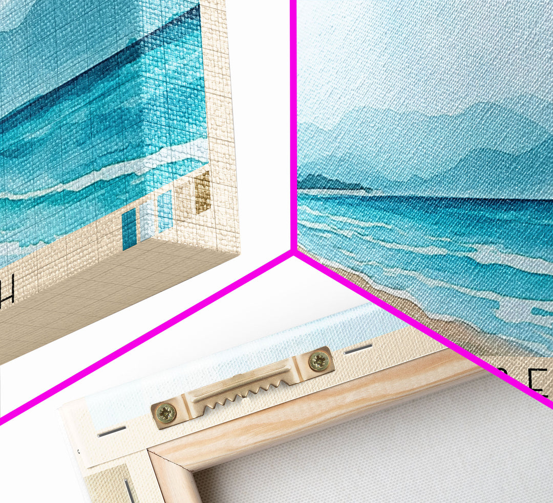 Potami Beach, Greece Watercolor Print, Vacation Gift, Greece Wall Art, Beach Painting, Beach Decor, Beach Or Lakehouse Art