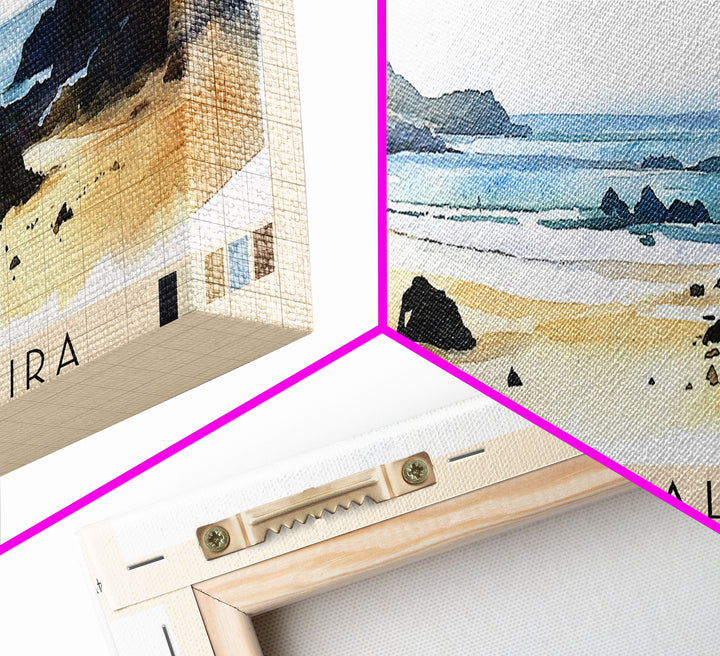 Praia da Baleeira, Portugal Watercolor Print, Vacation Gift, Portugal Wall Art, Beach Painting, Beach Decor, Beach Or Lakehouse Art