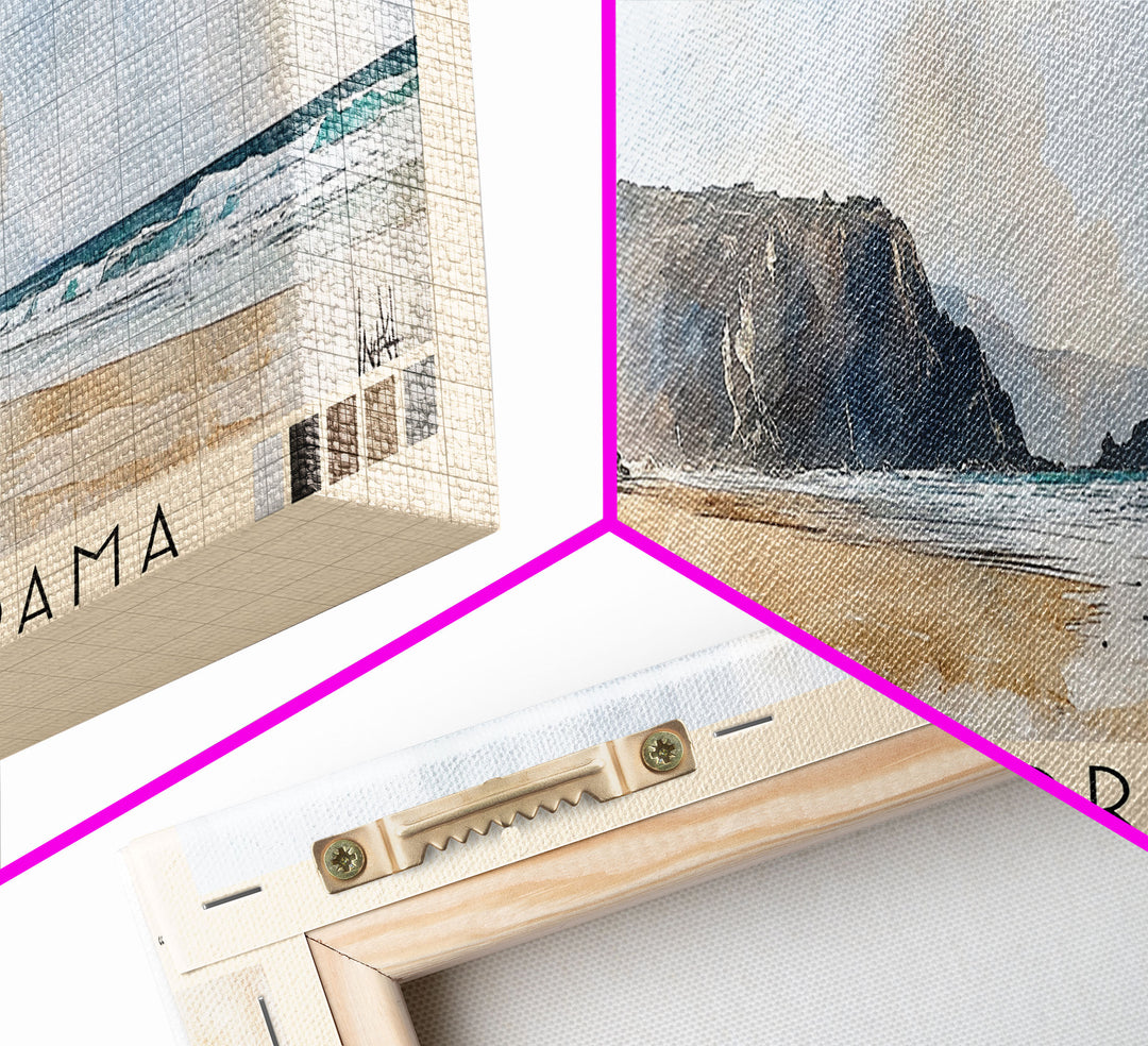 Praia da Cordoama, Portugal Watercolor Beach Print, Vacation Gift, Portugal Wall Art, Beach Painting, Beach Decor, Beach Painting