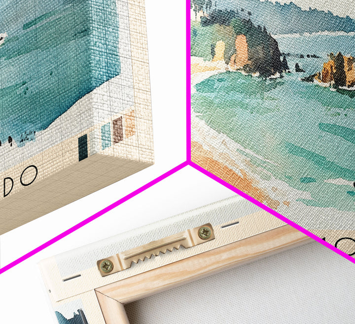 Praia de Moledo, Portugal Watercolor Beach Print, Vacation Gift, Portugal Wall Art, Beach Painting, Beach Decor, Beach Painting