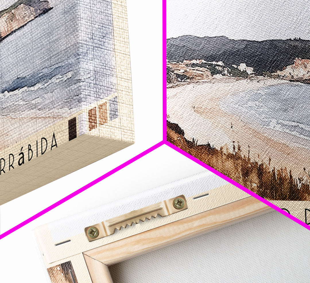 Praia do Portinho da Arrábida, Portugal Watercolor Beach Print, Vacation Gift, Portugal Wall Art, Beach Painting, Beach Decor, Beach Painting