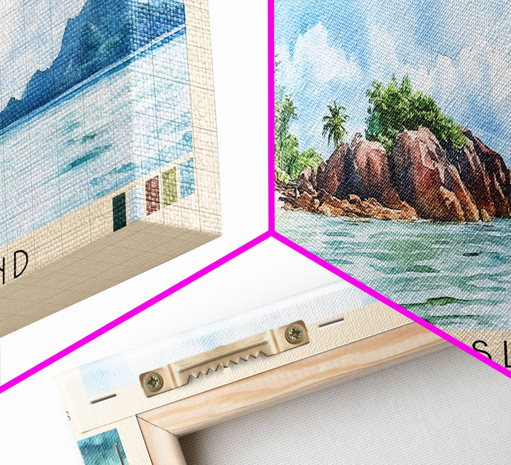 Praslin Island, Anse Lazio Watercolor Print, Vacation Gift, Anse Lazio Wall Art, Beach Painting, Beach Decor, Beach Or Lakehouse Art
