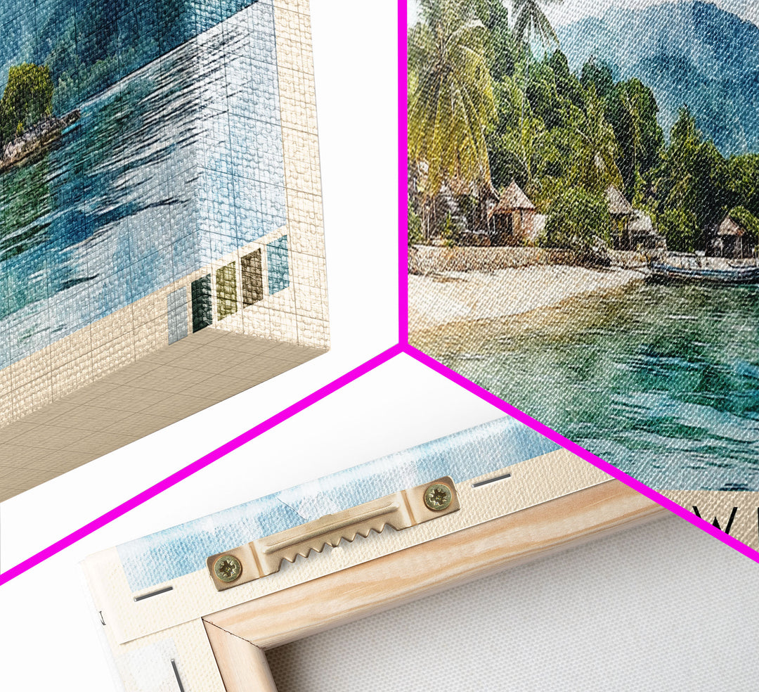 Pulau Weh, Indonesia Watercolor Print, Vacation Gift, Indonesia Wall Art, Vacation Wall Art, Vacatation Memories, Beach Decor, Beach Or Lakehouse Art